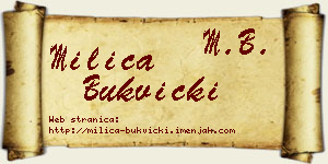 Milica Bukvički vizit kartica